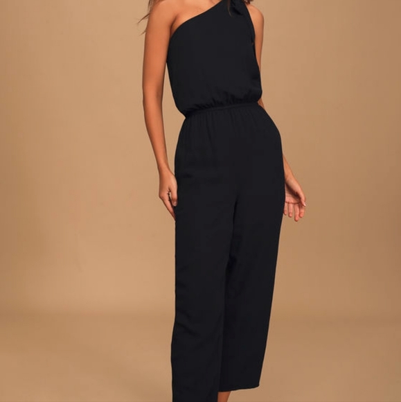 Lulus Pants - LULUS, TIE ONE SHOULDER JUMPSUIT/ S.